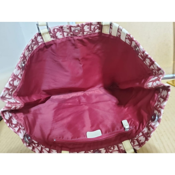 Authentic Christian Dior Monogram Trotter Book Tote Raspberry - Picture 3 of 11